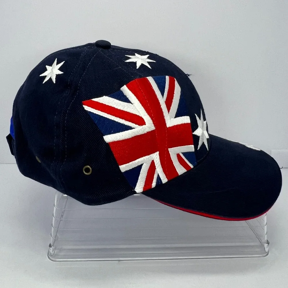 Australia Flag Embroidered Baseball Cap Hat Adjustable Strap Navy Blue‎ Nation